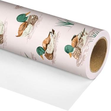 Imagem de Dtiafu Rolo de papel de embrulho de pato mallard aquarela animal fofo design de pato embrulho para presente para férias verão aniversário chá de bebê festa suprimentos de embalagem - total 28,5 m²