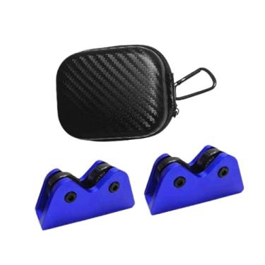 Imagem de UGPLM Verificador de retidão de taco de bilhar, 2 peças, ferramentas de inspeção com estojo de transporte para casa, bar, clube, piscina, testador de, Azul