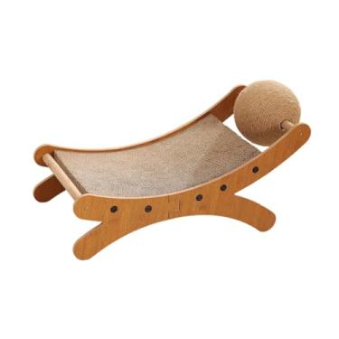 Imagem de IEUDNS Cama arranhadora para gatos, cama para gatos de interior, sala de estar para gatinhos, para animais de estimação com bola arranhadora e almofada para, Papel Ondulado