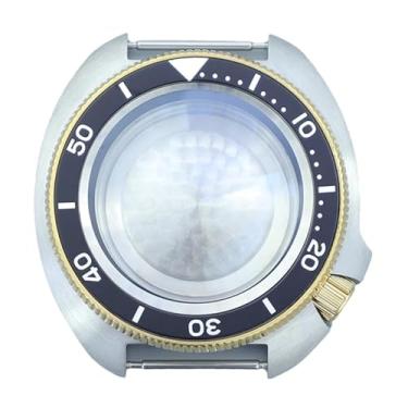 Imagem de FEIYASHI Caixa de relógio dourada PVD de aço inoxidável de luxo de 44 mm, moldura de alumínio, vidro de safira para peças de movimento NH35 NH34/36, NH35 NH34/36/38 Movimento + Anel Capítulo Preto