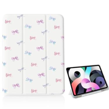 Imagem de Capa feminina de gravata borboleta arco-íris para iPad de 11 polegadas (chip A16) 2025 geração 11ª/iPad 11 polegadas 2022 10ª geração com suporte para lápis e hibernar/despertar automático, capa com
