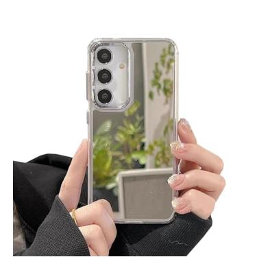 Imagem de Doowear Capa para celular Galaxy A35 5G com reflexo brilhante de luxo para meninas e mulheres TPU bumper + capa protetora traseira de policarbonato rígido à prova de choque para Samsung Galaxy A35 5G