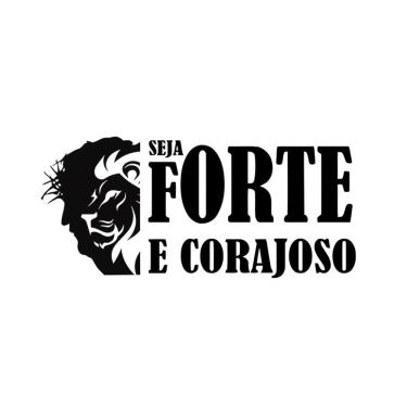 Imagem de Adesivo Seja Forte E ajoso Silhueta De Jesus Preto