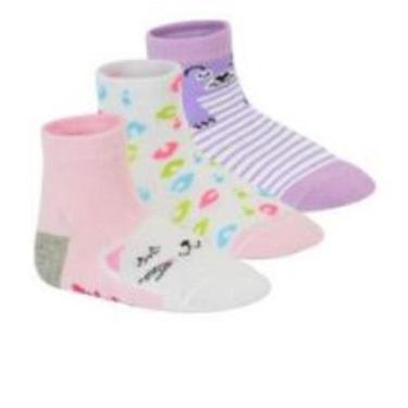 Imagem de Meia infantil Kit com 3 Pares em Algodão - Molekinha 288, 91074, Multi
