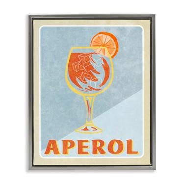 Imagem de Stupell Industries Arte de parede vintage Aperol Spritz cinza emoldurado em tela flutuante por Elizabeth Medley, 53 x 43 cm