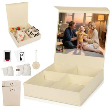 Imagem de Lembrança do bebê, caixa de lembrança de recém-nascido grande para gravidez, dia das mães, chá de bebê, bebê novo e presente de maternidade