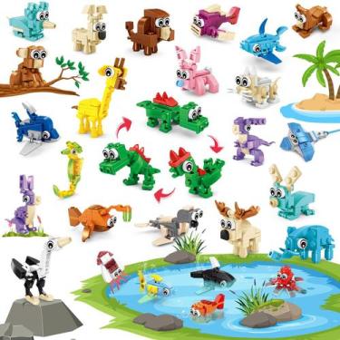 Imagem de Brinquedo Building Block IMCUAMK 3 em 1, animal transformável, 72 unid