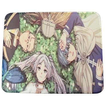 Imagem de Frieren Beyond Journey's End Anime Mangá Himmel Mousepad Antiderrapante Gaming Computador Mouse Pad Gaming Desktop Laptop Mouse Pad com Borda Costurada 18 x 22 cm