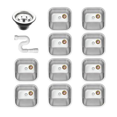 Imagem de Tanque Inox 40x40x22 Fosco 304 American 10 Unidades Valvulas