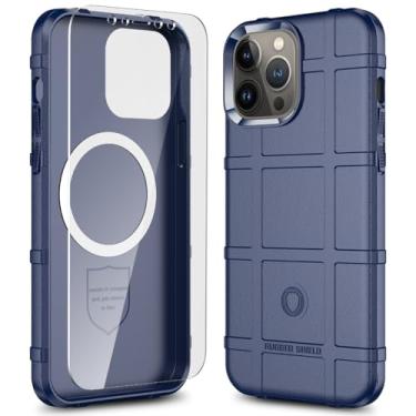 Imagem de LABILUS Rugged Shield Capa protetora tática magnética à prova de quedas de 2,4 m TPU grossa para MagSafe compatível com iPhone 13 Pro Max (6,7 polegadas) - azul marinho