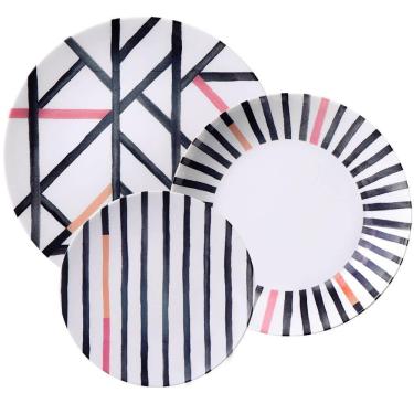 Imagem de Jogo de Pratos Tramontina Street em Porcelana Decorada 12 peças - 96589029