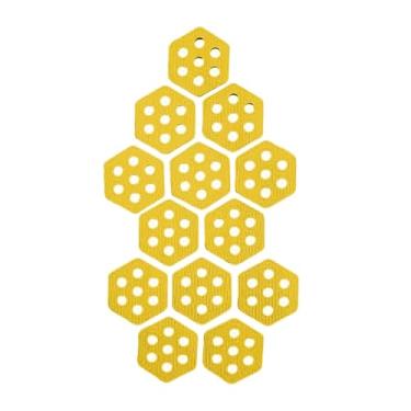 Imagem de KiBcsLic 12x Almofadas Hexagonais para Prancha de Surfe, Punho de Deck, Tapete Antiderrapante, Almofadas de Deck para Pranchas de Surf com Punho, Amarelo