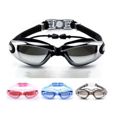 Imagem de Óculos de natação com protetor auricular Óculos natação para adultos silicone (Preto)