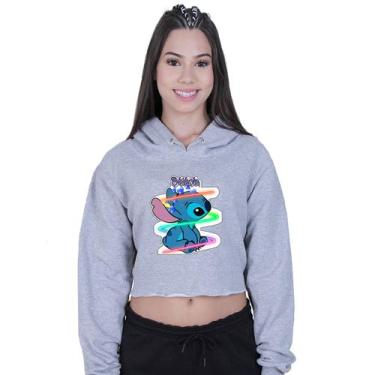 Imagem de Cropped Moletom Feminino Lilo Stitch Custom - Lafre, Cinza, GG