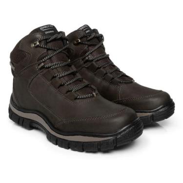 Imagem de Bota Coturno Couro Masculina Moda Adventure Conforto Tendência Alta Qu