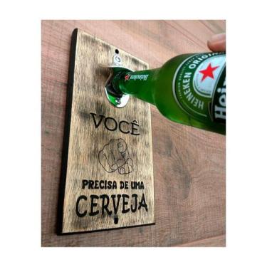 Imagem de Abridor De Garrafa Parede Rústico - Vc Precisa Uma Cerveja - Co2Beer