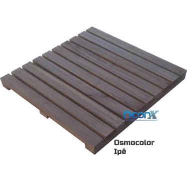 Imagem de Deck De Madeira Modular 50x50 cm Com Pintura Neonx, Osmocolor Ipê Semi