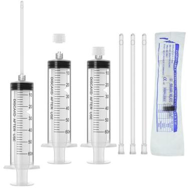 Imagem de Seringa Hyddeb 60mL Luer Lock com tampa e tubo de plástico macio x10