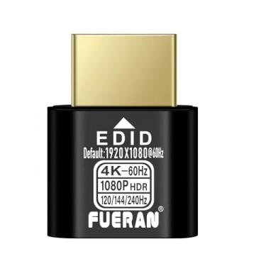 Imagem de FUERAN Adaptador de exibição virtual 4K 60Hz USB-C Tipo-C DDC EDID fictício plugue fantasma sem cabeça emulador 2K1080P@60Hz (NOVO-4K-HDR (padrão 1920X1080@60Hz) 1P-2)