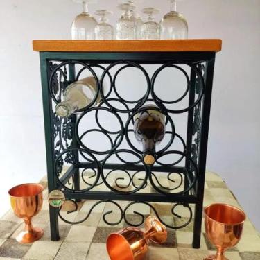 Imagem de Adega de mesa em Ferro e Madeira Rústica - Minas Rústico