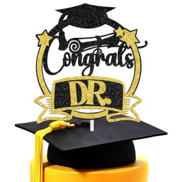 Imagem de Congrats DR Cake Topper, Congrats PHD Grad/It's DR Actually, Class of 2025 Doctor Degree College Graduation Party Decorations Supplies