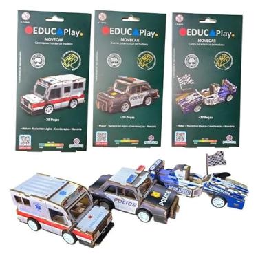 Imagem de Carrinho De Brinquedo Blocos De Montar - Polícia E Corrida (Policial)