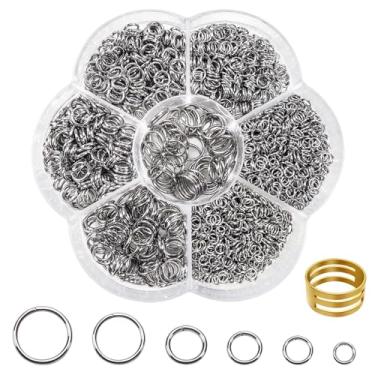 Imagem de TOAOB 1 caixa 2400 peças 4 mm 6 cores anéis de salto aberto metal anéis divididos conectores com ferramenta de abridor para artesanato DIY colares pulseiras chaveiros fabricação de joias