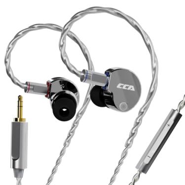 Imagem de Fones de ouvido intra-auriculares CCA Phoenix com microfone, driver dinâmico de ímã duplo com som Hi-Fi, fones de ouvido profissionais de metal completo para jogos/audiófilos/música (3,5 mm +