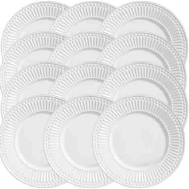 Imagem de KIT C/12 Pratos Raso Roma 26cm Branco - Porto Brasil