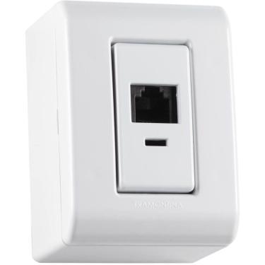 Imagem de Caixa de Sobrepor Lizflex com 1 Tomada RJ11 Branca - 57304010 - TRAMONTINA