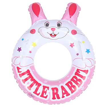 Imagem de Anel de natação inflável Flutue Tubo Flutuador redondo fofo para crianças praia PVC Transparente 60cm 23,6in