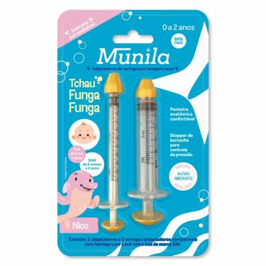 Imagem de Adaptadores de Seringa para Lavagem Nasal Munila Tchau Funga Funga 0-2 Anos 2 Unidades
