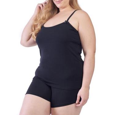 Imagem de Baby Doll Plus Size Malha Trio 3 Peças - donna, 52, Preto