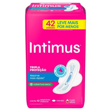 Imagem de Absorvente Intimus Tripla Proteção com Abas Seca 42 Unidades Leve Mais Por Menos