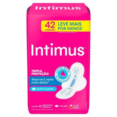 Imagem de Absorvente Intimus Tripla Proteção Extra Suave com Abas 42 Unidades Leve Mais Por Menos