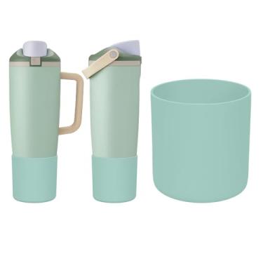 Imagem de ZXFYE Bota superior compatível com Owala 850 g 1,134 g FreeSip Sway garrafa de água e copo, antiarranhões e antiderrapante, grande capa protetora de silicone para Owalaa Sway