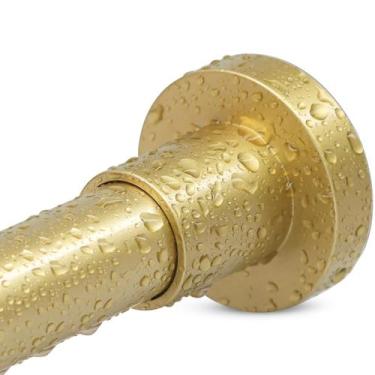 Imagem de Varão de cortina de chuveiro YNL Gold em aço inoxidável 80-200cm