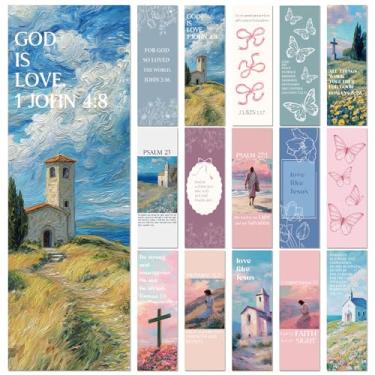Imagem de Cosmisun Marcadores de livro cristãos presentes para mulheres – 120 peças de marcadores bíblicos e escrituras religiosas, marcador de página para amantes de livros, escola dominical, igreja, estudos
