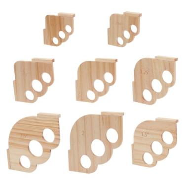 Imagem de BENECREAT Conjunto de gabaritos de madeira de pinheiro de 8 peças, conjunto de molde de raio de canto com 8 tamanhos (5/40.6 cm-6.3 cm), ferramentas de marcenaria para corte de borda de precisão, guia