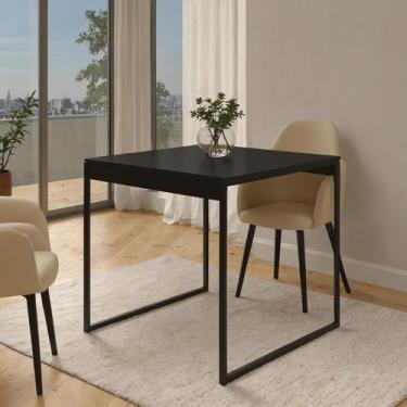 Imagem de Mesa de Jantar 80x80 Estilo Industrial com Tampo de MDF Carvalho - Com