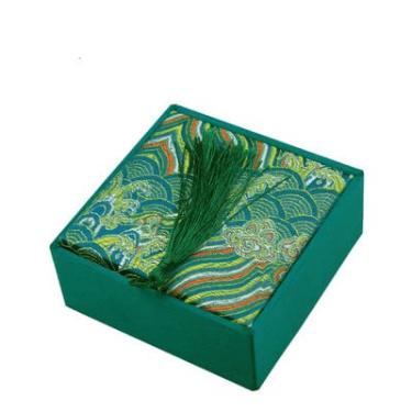 Imagem de Only My Live Home Caixas de armazenamento de joias quadradas de brocado de seda com inserções de algodão para pulseiras femininas, caixa de embalagem de joias estilo chinês (verde (água do mar), 10 x