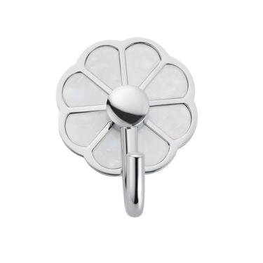 Imagem de Cabideiro, 1 peça de ganchos de metal sem furos, gancho de parede multiuso para chave, toalha, bolsas, copo, chapéu, suporte de parede (prata)