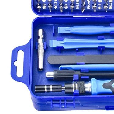 Imagem de Yunir Conjunto Profissional de Reparo de Liga de Aço Cromado 115 Em 1 para Relógio de Telefone, Laptop, Câmera, Tablet, Reparo de Brinquedos, Métrico (Azul)