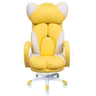 Imagem de Gaming, ergonômico, escritório, computador fofo pode ficar com apoio para os pés, braço giratório, azul, sem apoio para os pés