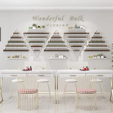 Imagem de Prateleira de exibição de verniz de unhas montada na parede, suporte de armazenamento de garrafas triangular para loja de varejo de salão - organizador de perfumes prateleira flutuante combinação d