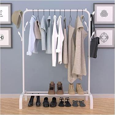 Imagem de Cabide para roupa com rodas, suporte independente de 19 mm para roupas de metal resistentes, fácil de montar para armazenamento de roupas, suporte de exibição, barra de roupa para decoração de quarto