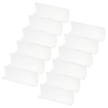 Imagem de PATIKIL Pacote com 12 divisórias de prateleira para organização de armários, 7,9 x 1,18 x 2,4 separador de armários de acrílico prateleiras de armário de cozinha bloqueador sob a cama para quarto