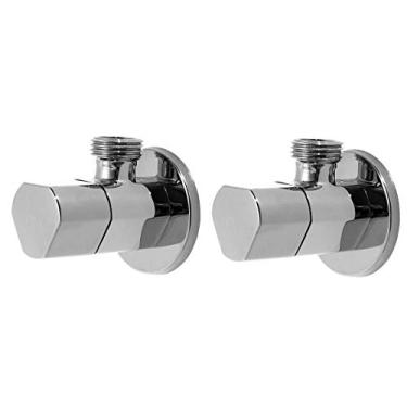 Imagem de Torneiras de pia de banheiro, válvula de latão de banheiro calor frio 4 pontos G1 2 interface cerâmica bobina válvula angular válvula de desvio de água interruptor torneira válvula de parada de água