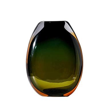 Imagem de CYYHGD Vasos de flores vaso de vidro de 11 polegadas vaso decorativo grande transparente vaso de arte geométrica moderna vasos de arranjo floral de mesa ornamento de de