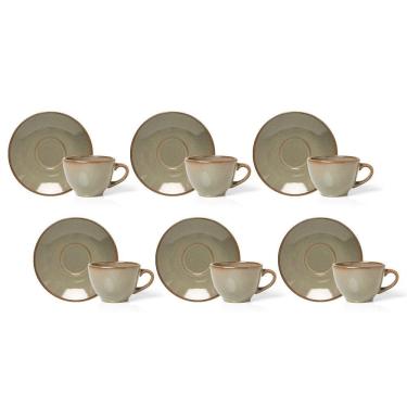 Imagem de Jogo De Xícaras Copa E Cia 12 Peças Reative Em Cerâmica Verde